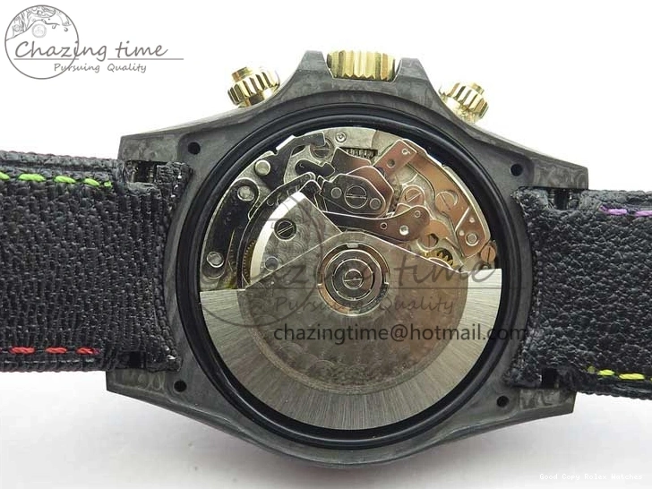 Good Copy Rolex Watches On Edition Carbon Black Strap Diw Dial Pink V Daytona EyeCatching A7750 Best WWF Nylon 2890 0111